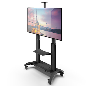 Mobile TV Mount with Adjustable Shelf - 60” to 100”