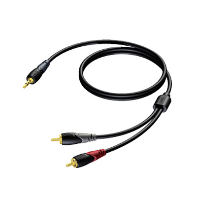 3.0m 3.5mm Jack Male Stereo - Dual RCA Cable