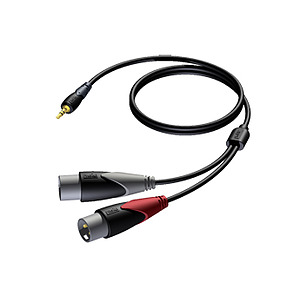 3.0m 3.5mm Stereo Jack - Dual Male XLR Cable