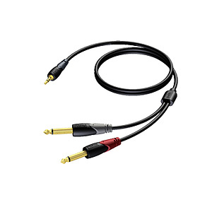 1.5m 3.5mm Stereo - Dual 6.3mm Mono Cable